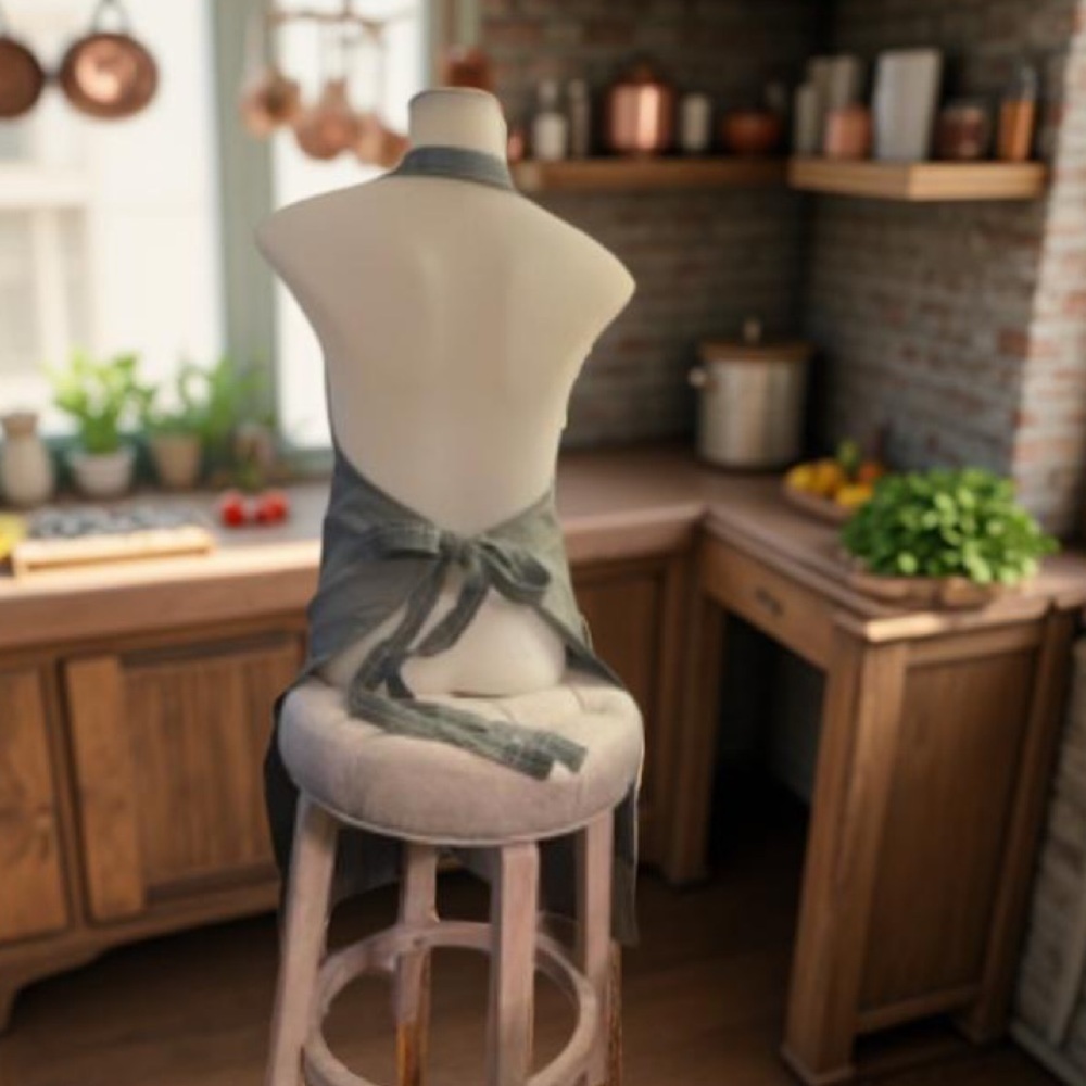 Hearth & Hand Adult Apron (Adjustable open-waist,-Sage Green, 100% cotto… - Picture 6 of 16